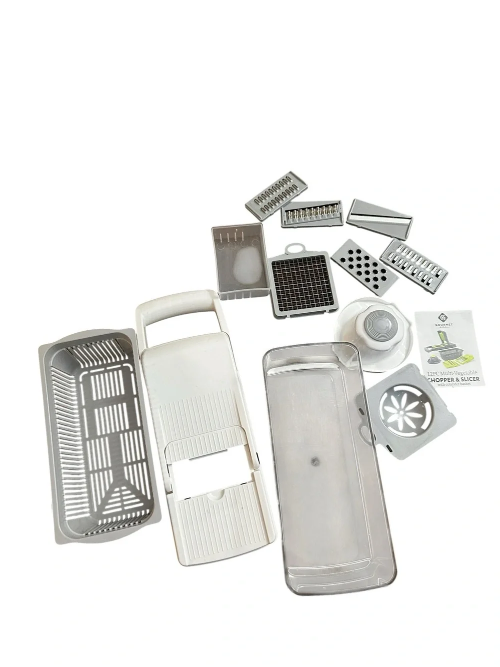 Manual Multi-Blade Vegetable Slicer & Chopper - White